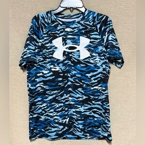 Under Armour Kids Rashguard - Blue and Black Camo